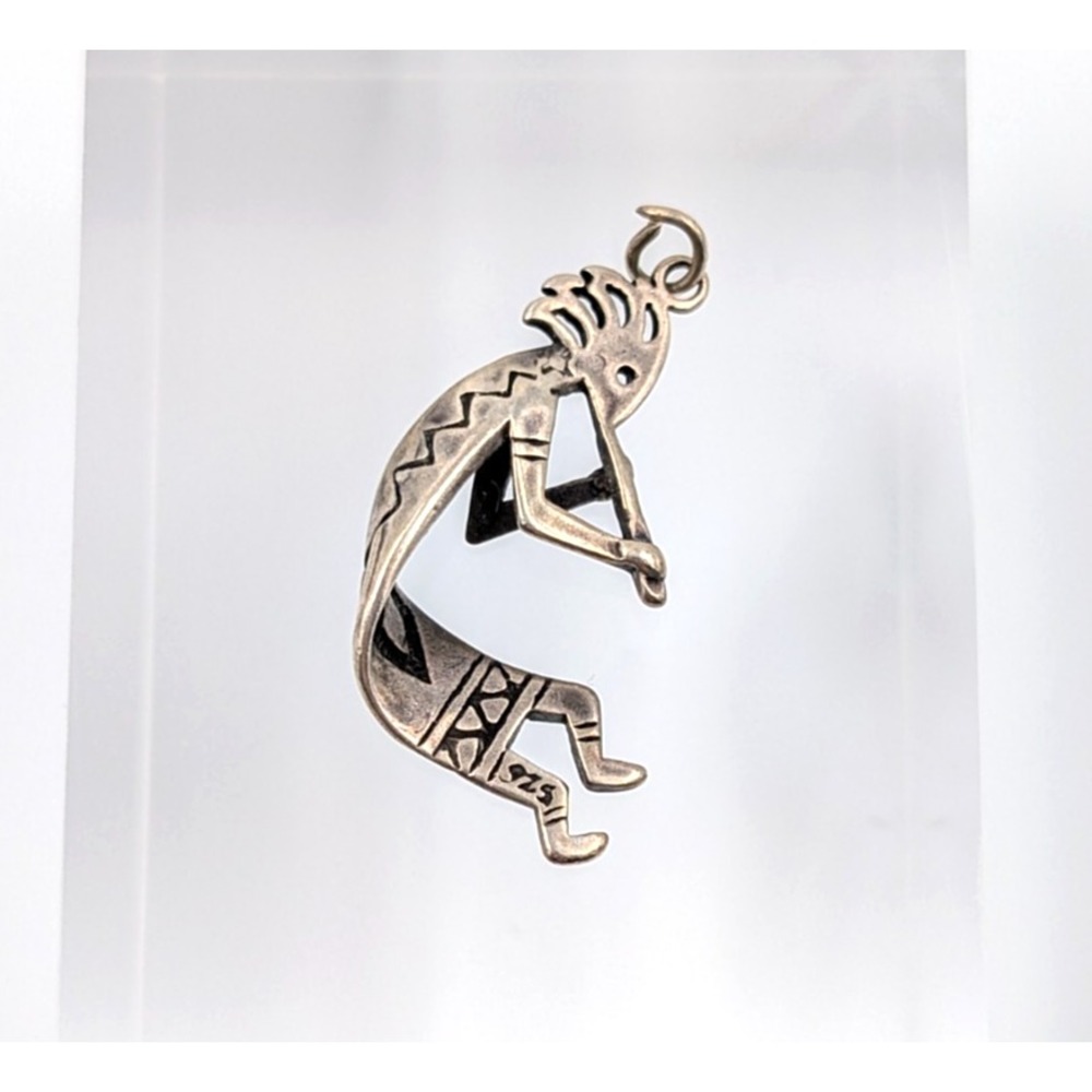 VTG Kokopelli Pendant 925 Sterling‎ Silver Southwestern Flute Player Good Luck